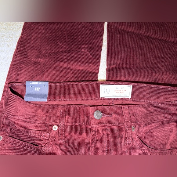 New High Rise Corduroy Slim Straight Pants Size 6 - Picture 4 of 5